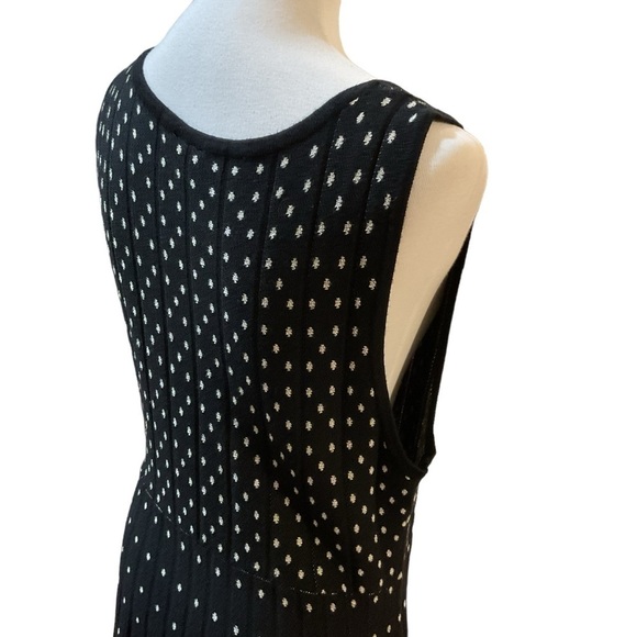 Torrid Polka Dot Knit Sleeveless Fit and Flare Skater Sweater Dress Black White - Picture 4 of 13